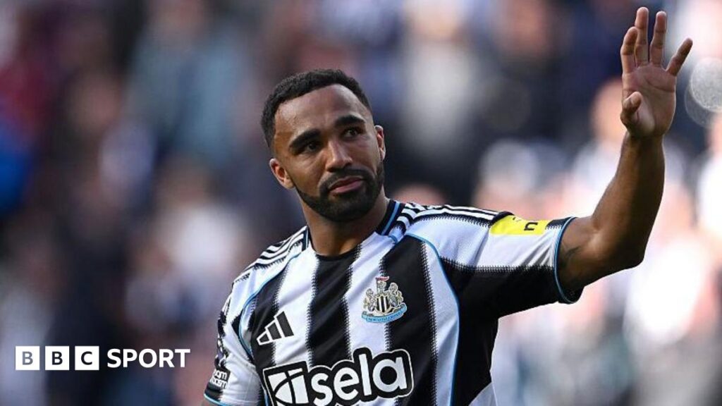 Callum Wilson waves to fans after Newcastle's Premier League game against Everton in May