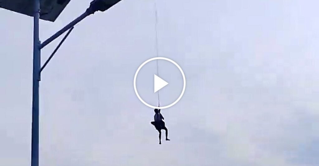 Drone Rescues Stranded Person During Flood in China