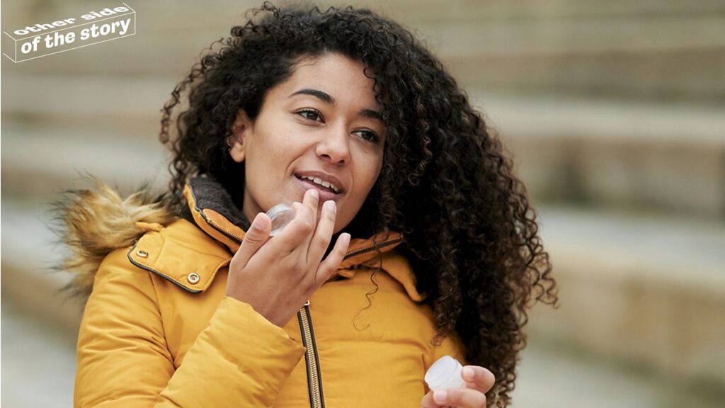 An image showing different social media reviews of lip balms
