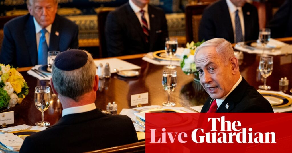 JD Vance and House speaker to meet Netanyahu after Israeli PM said he would nominate Trump for peace prize – US politics live | US politics