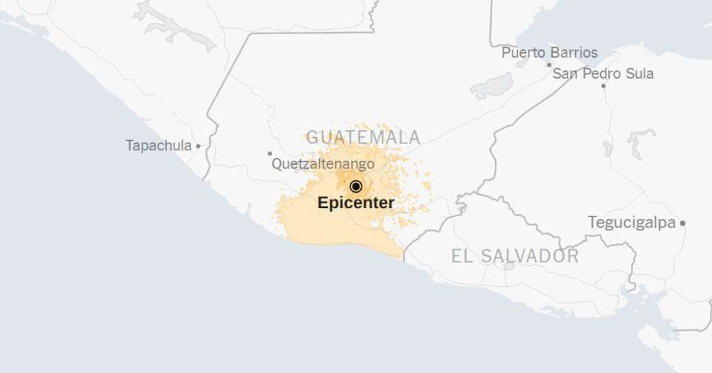 Map: 5.6-Magnitude Earthquake Strikes Guatemala