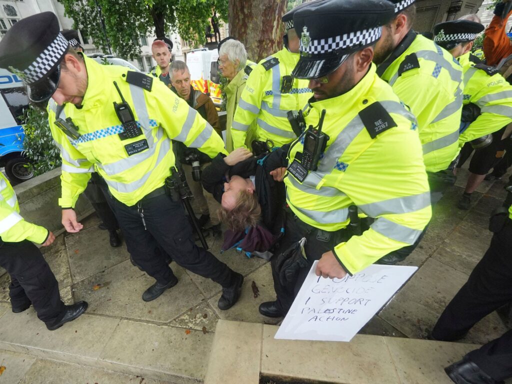 Protests held across UK supporting banned Palestine Action despite arrests | Protests News