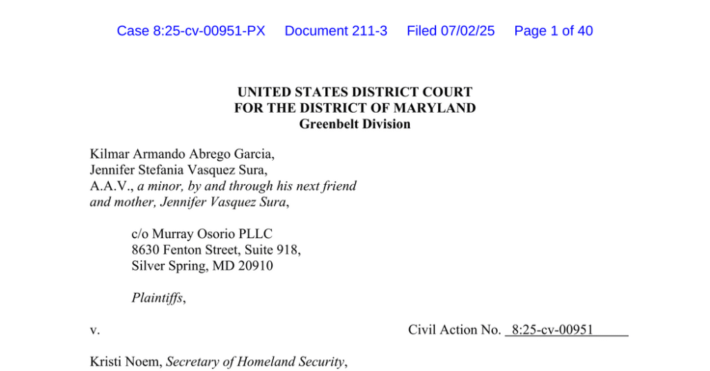 Read Abrego Garcia’s Court Filing
