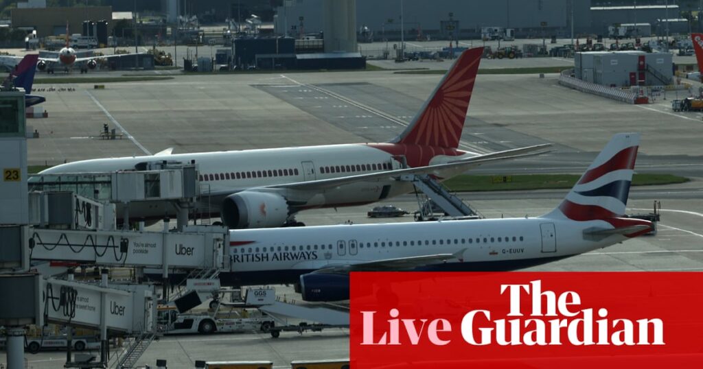 Transport secretary to meet under fire air traffic control boss after UK flight disruption – business live | Business