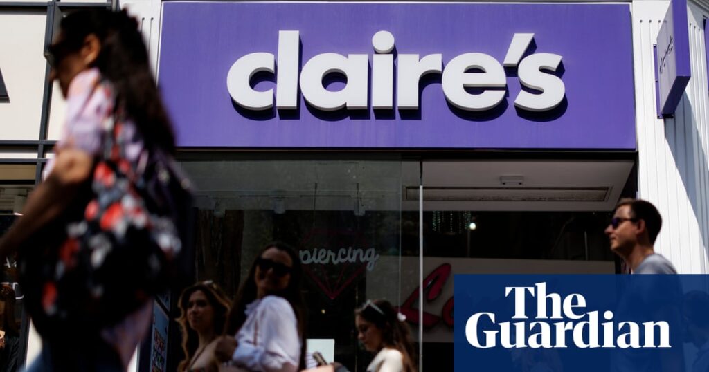 Claire’s on brink of collapse in UK and Ireland, putting 2,150 jobs at risk | Retail industry