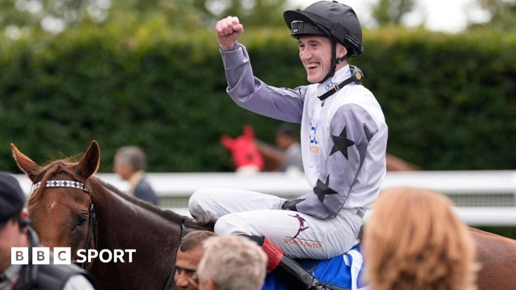 David Egan after winning the Stewards' Cup aboard Two Tribes