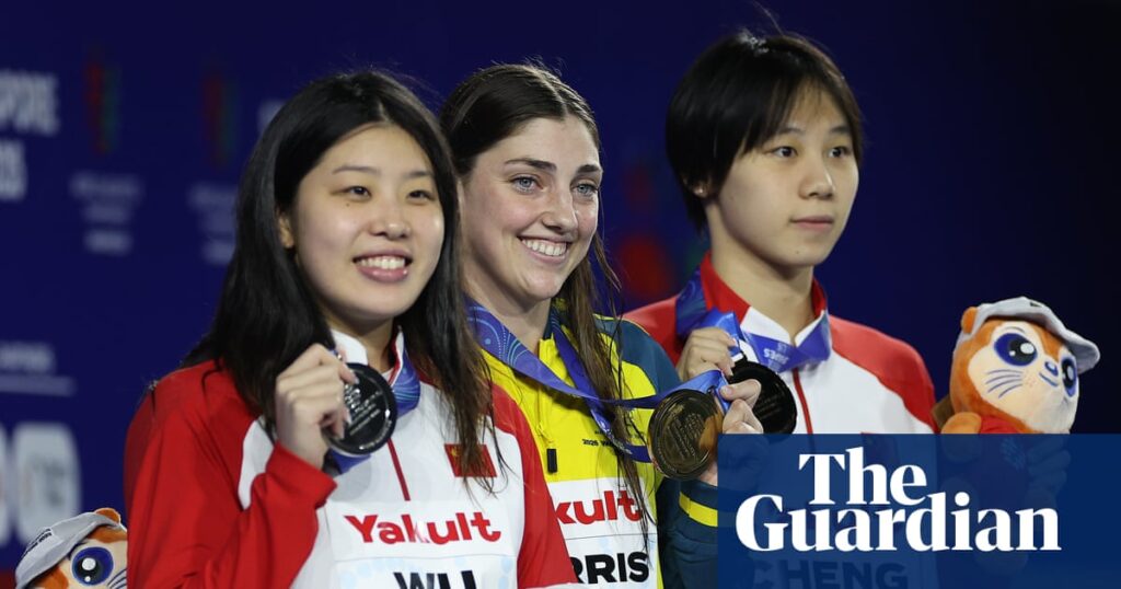 Meg Harris puts gold stamp on swim worlds but US pip Australia on medal table | Swimming